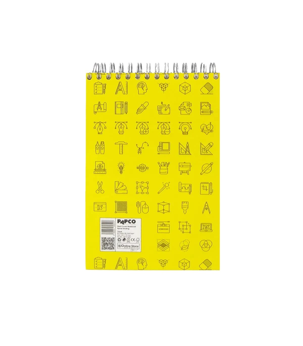 دفتر یادداشت جلد سخت سیمی 80 برگ فنر دوبل سایز 120X170 MM پاپکو کد PN-6118 — تصویر ۵
