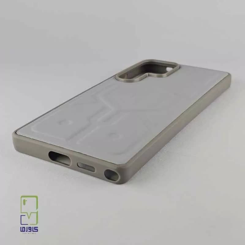 قاب گوشی S25 Ultra | چرمی AGU طوسی — تصویر ۵