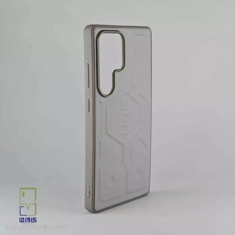 قاب گوشی S25 Ultra | چرمی AGU طوسی — تصویر ۳