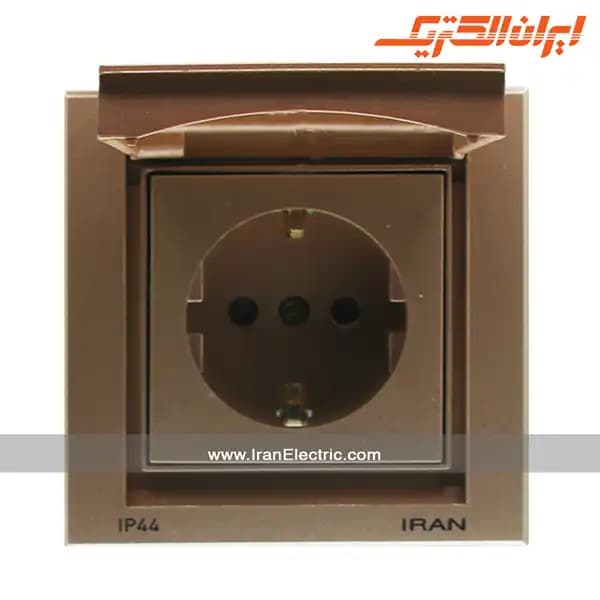 پریز برق ارت دار دربدار IP44 مدل برلیان بژ — تصویر ۲