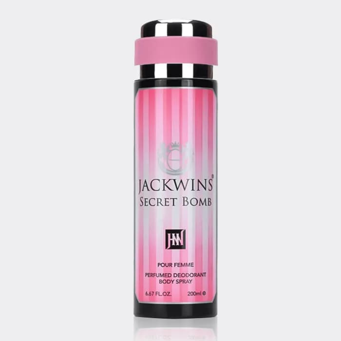 اسپری بدن زنانه سکرت بمب جکوینز Jackwins Secret Bomb Perfumed Deodorant Body Spray 200ml