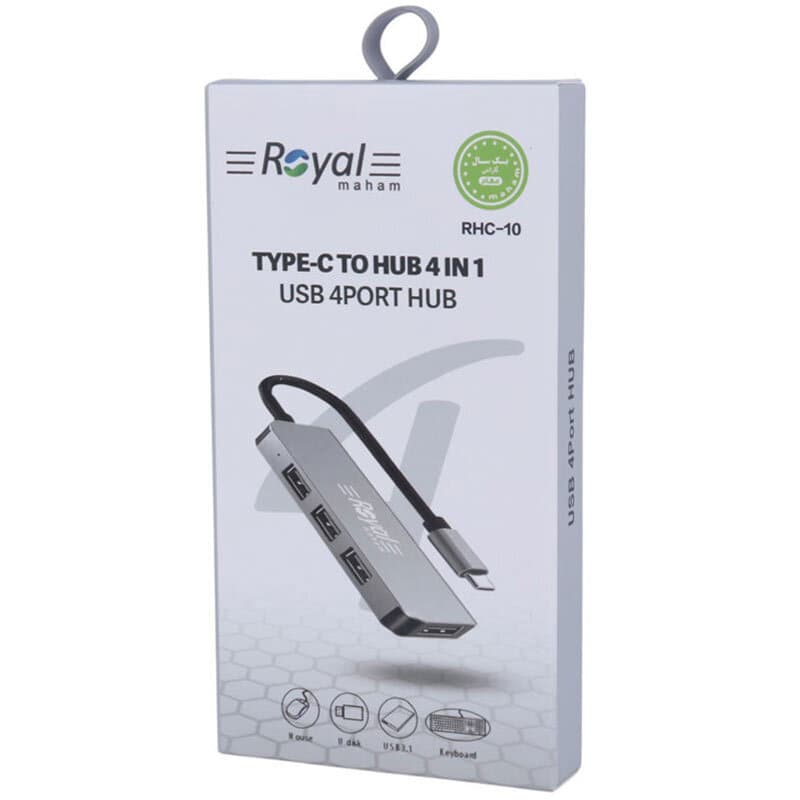 هاب 4 پورت با رابط USB3.0/2.0 رویال مدل RHC-10 — تصویر ۲
