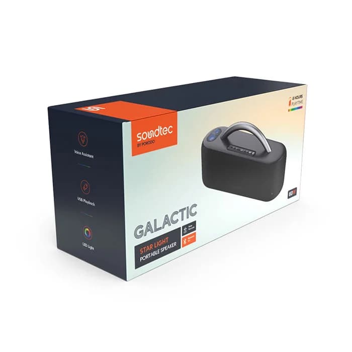 اسپیکر بلوتوثی قابل حمل پرودو مدل Porodo Soundtec Star Light Speaker — تصویر ۲