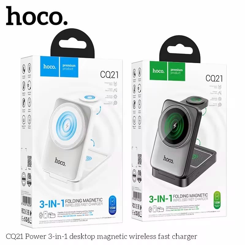 استند شارژر سه کاره برند hoco مدل cq21 — تصویر ۶