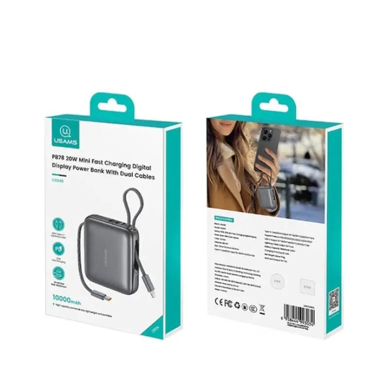 پاوربانک یوسمز مدل US-CD240 ظرفیت 10000 میلیآمپر ساعت — تصویر ۱۱