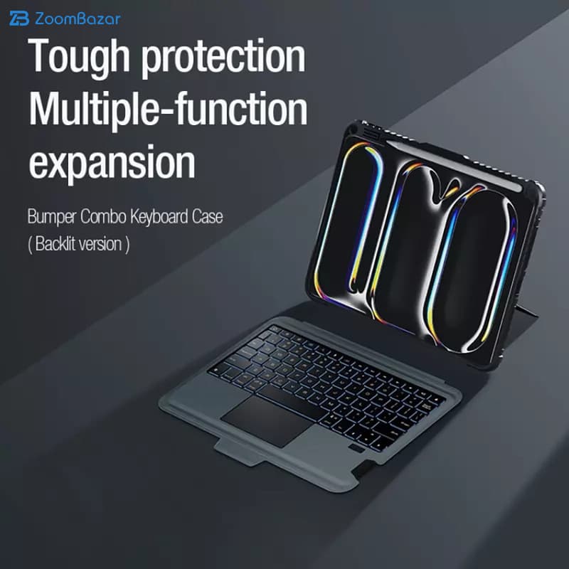 کیف کیبورددار نیلکین مدل Bumper Combo Backlit Keyboard مناسب برای تبلت Apple iPad Pro 2024-11 Inch، Apple iPad Pro 2025-11 Inch — تصویر ۷
