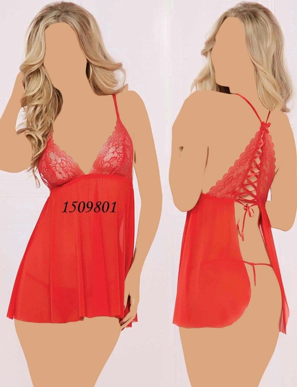 لباس خواب تور و دانتل پشت باز Desire کد 1509801 — تصویر ۲