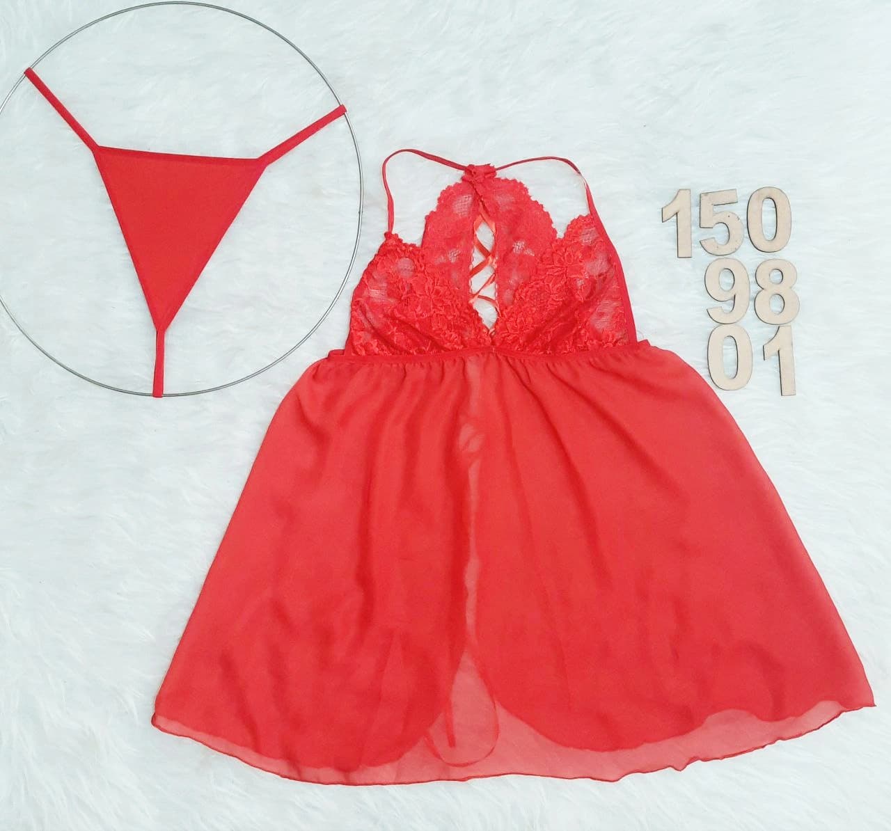 لباس خواب تور و دانتل پشت باز Desire کد 1509801 — تصویر ۶