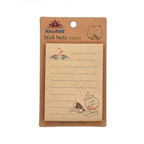 پوستیت کاغذ کرافت 80 برگی کد 9218 اسکول فنس (mm 76×101)