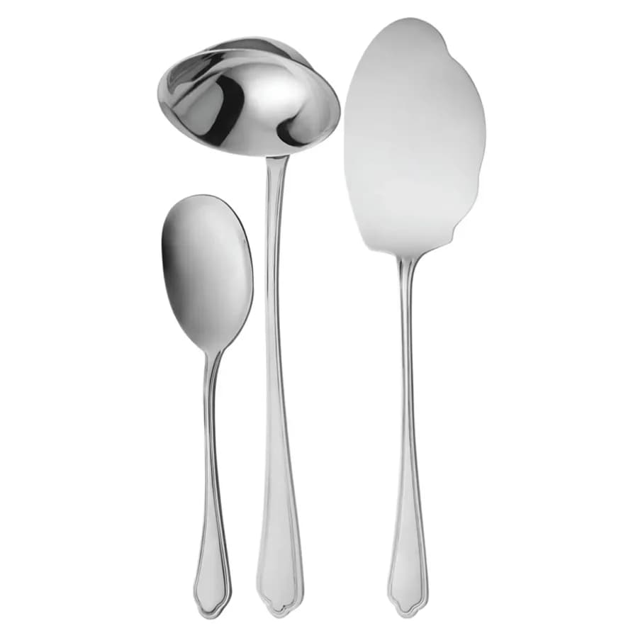سرویس قاشق چنگال ناب استیل 98 پارچه ونیز استیل براق جعبه کادویی — تصویر ۴