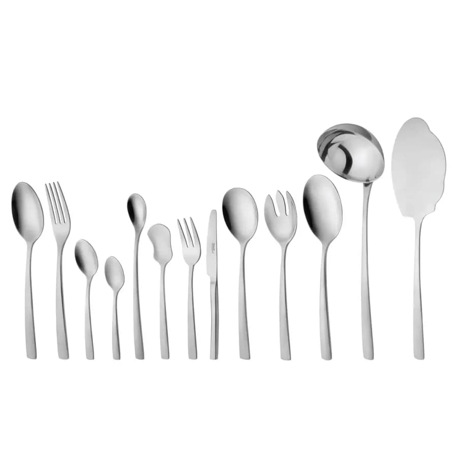 سرویس قاشق چنگال ناب استیل 116 پارچه فلورانس استیل براق جعبه کادویی ناب استیل — تصویر ۵