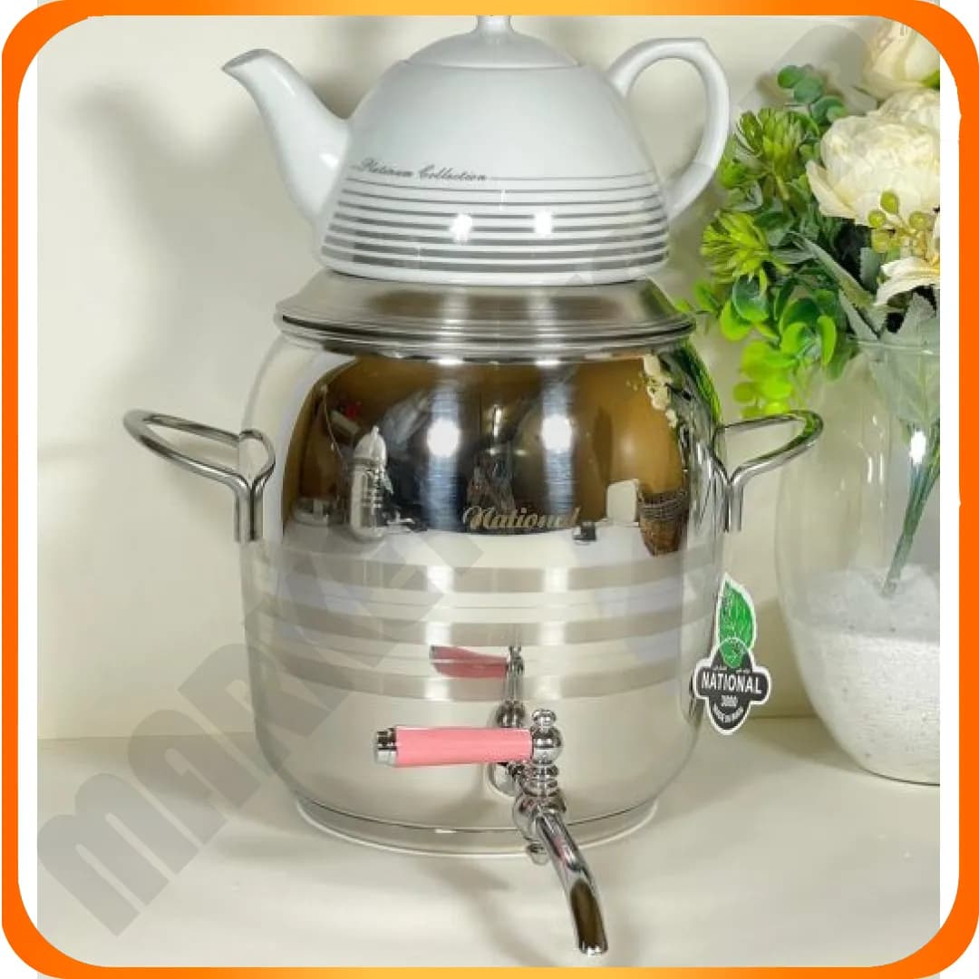 کتری قوری طرح ترک دسته استیل جور ناسیونال
