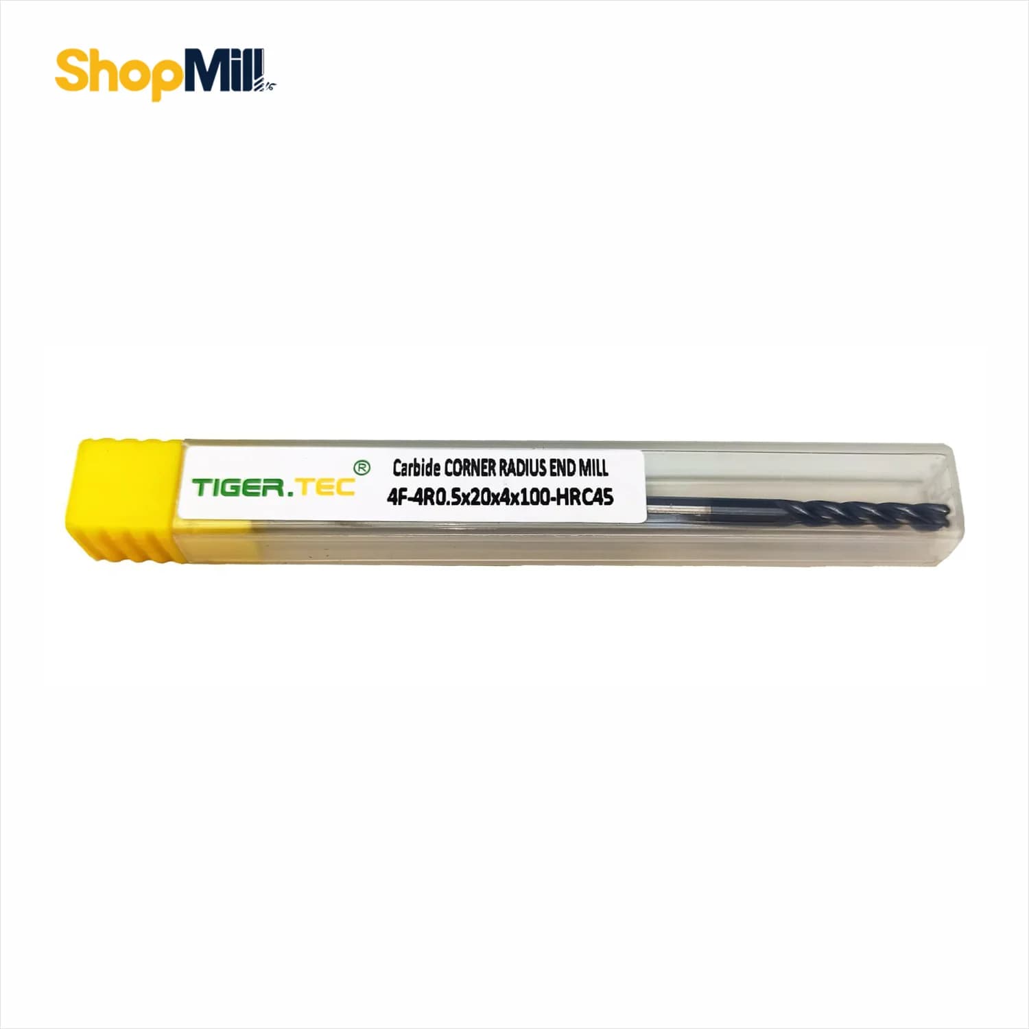فرز انگشتی الماس 4 تیپ R0.5 تایگرتک (TIGER TEC) مدل 4F-4R0.5x20x4x100-HRC45