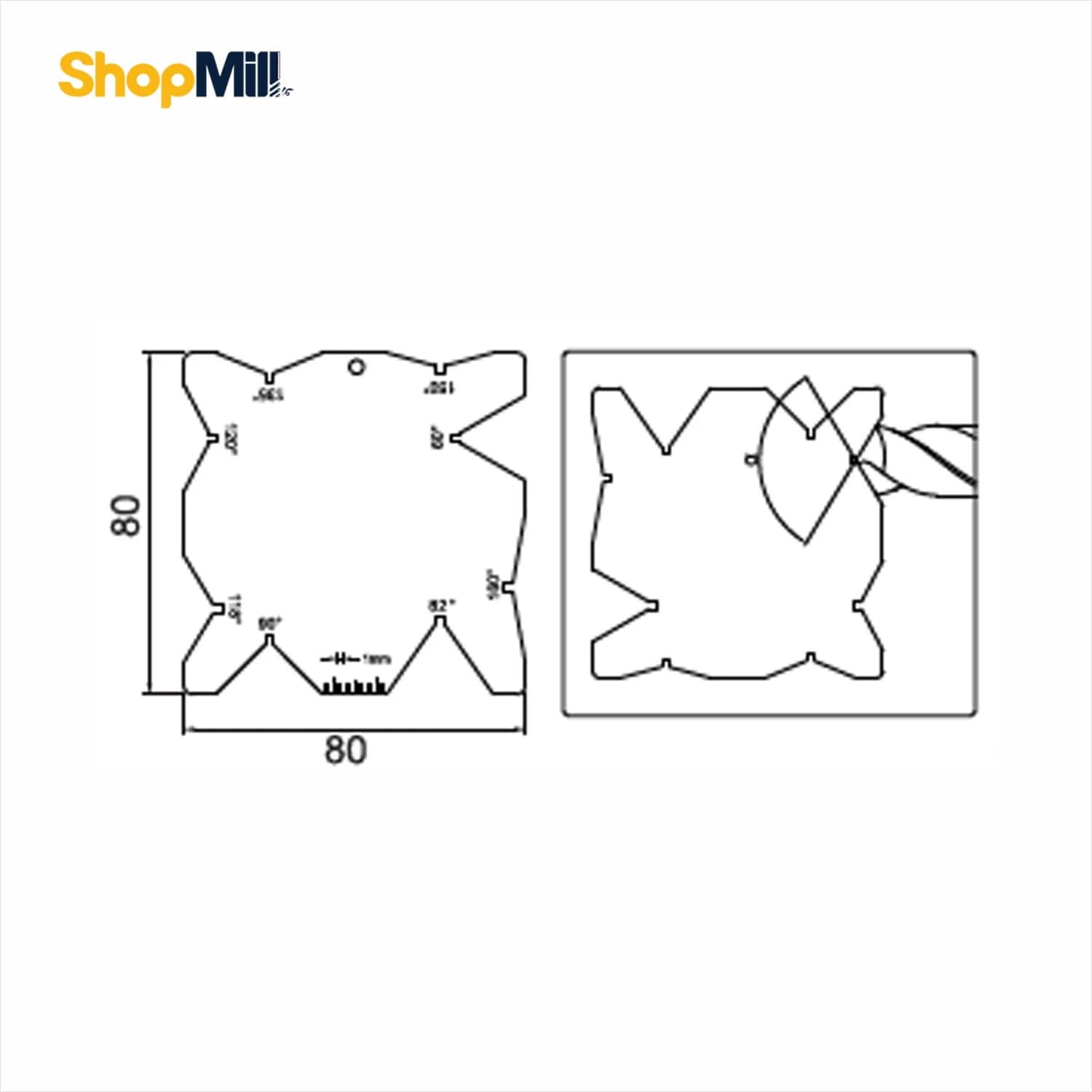 شابلون مته 80×80 داسکوا (Dasqua) مدل 0005-8511 — تصویر ۲