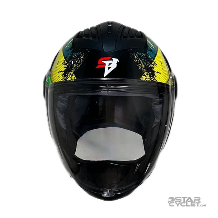 کلاه کاسکت فک ثابت استیل برد مدل SB2 black monkey — تصویر ۴