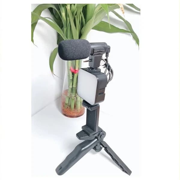 کیت فیلمبرداری AY-49 | ست کامل تولید محتوا با میکروفون، نور LED و سه پایه — تصویر ۳