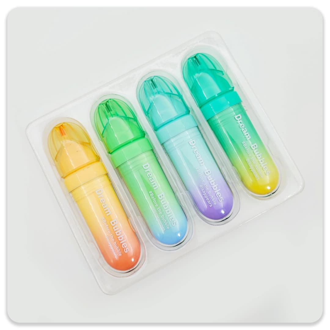پک 4 عددی هایلایتر مدل Dream Bubbles PVC — تصویر ۵