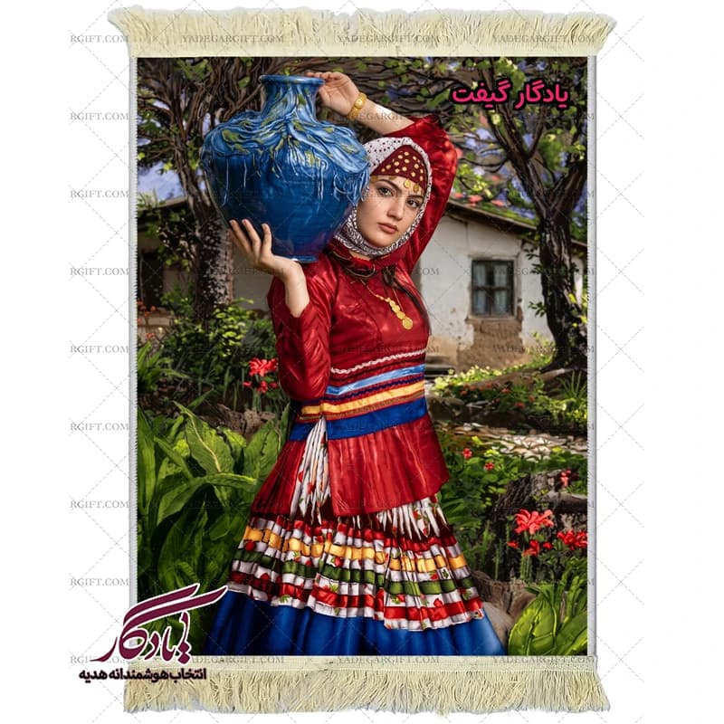 تابلو فرش ماشینی طرح آثار ایرانی کوزه به دوش کد i95