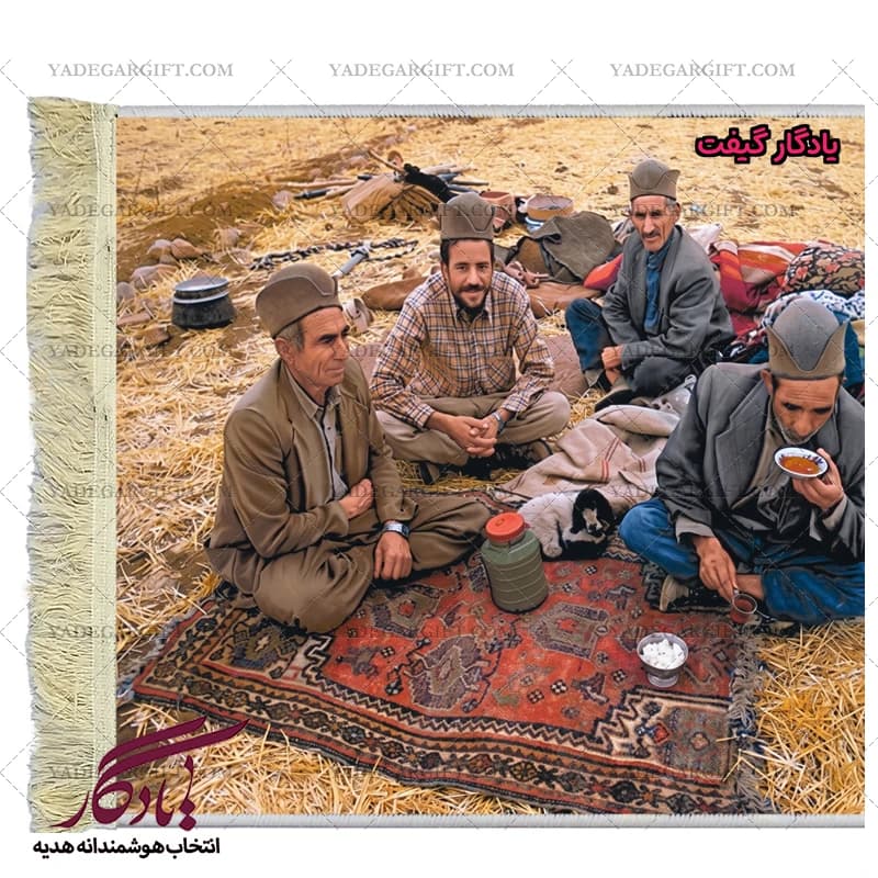 تابلو فرش ماشینی طرح آثار ایرانی زندگی عشایر کد i31 — تصویر ۲