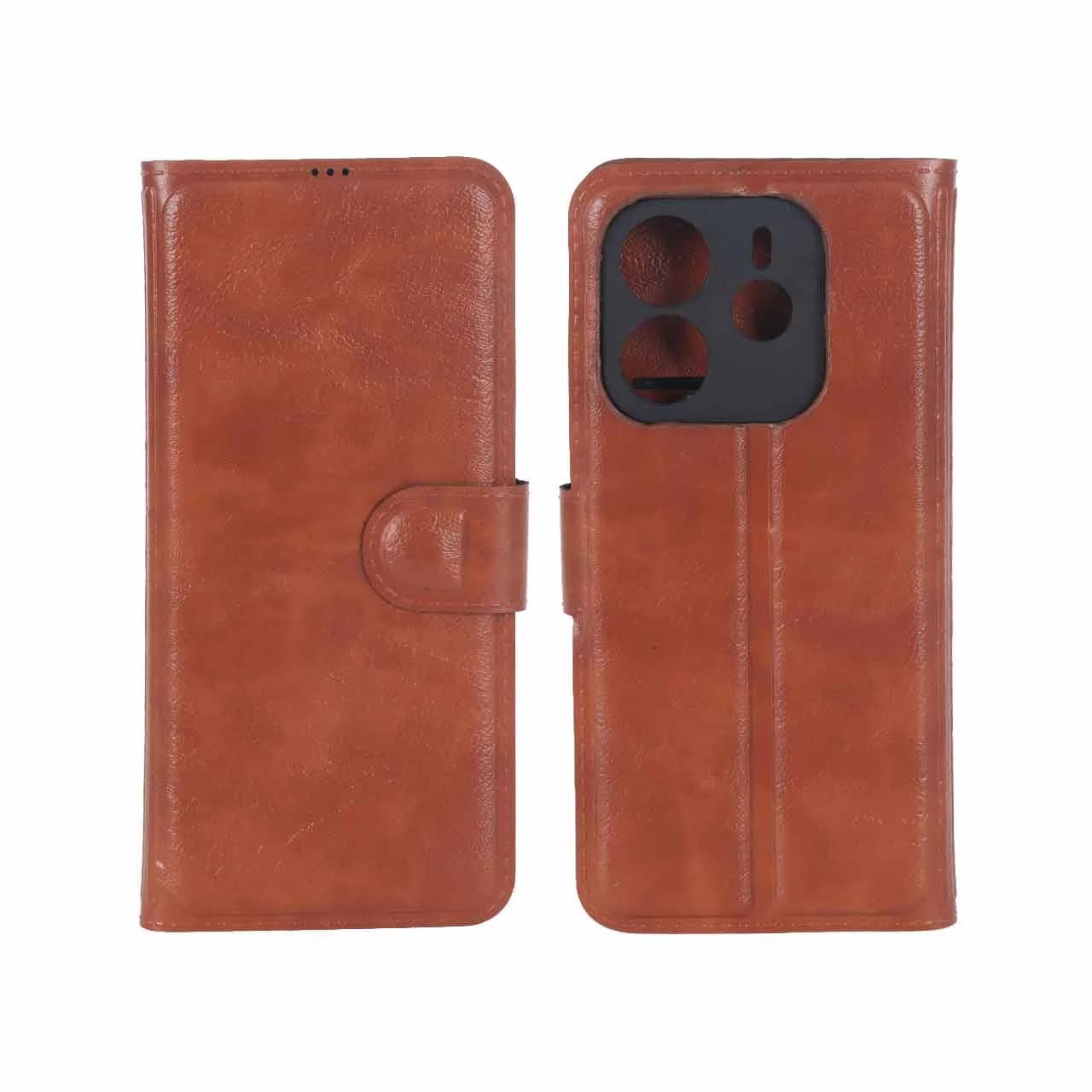 کیف موبایل چرمی مگنتی محافظ لنزدار Xiaomi Redmi Note 14 4G — تصویر ۲