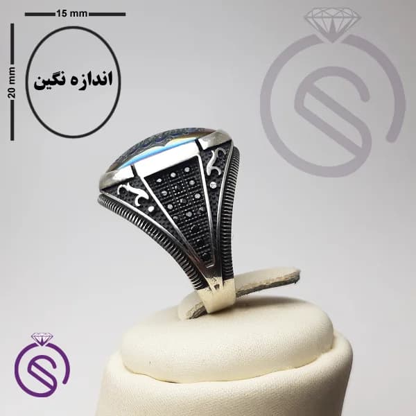 انگشتر نقره حدید مردانه مدل ارشیا ولایت علی ابن ابیطالب — تصویر ۴