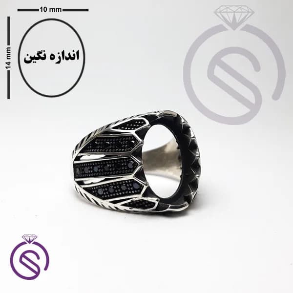 رکاب انگشتر نقره مردانه مدل شروین کد 62368 — تصویر ۲