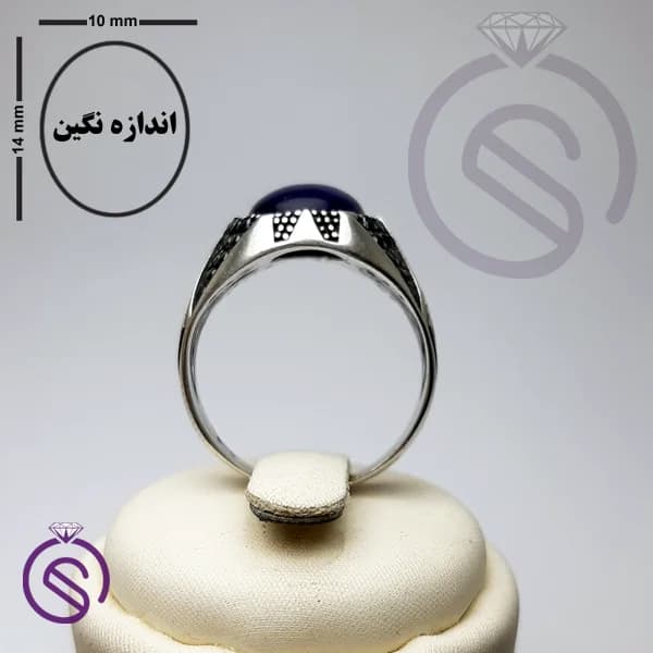 انگشتر نقره آمیتیست مردانه مدل هورام کد 62351 — تصویر ۴
