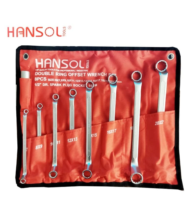 سری 8 عددی آچار دو سر رینگ 6 تا 22 برند هانسول HANSOL