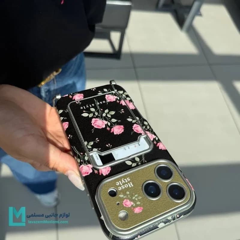 کاور فانتزی جاکارتی دار طرح گل رز کد C3467 | لوازم جانبی مسلمی — تصویر ۳