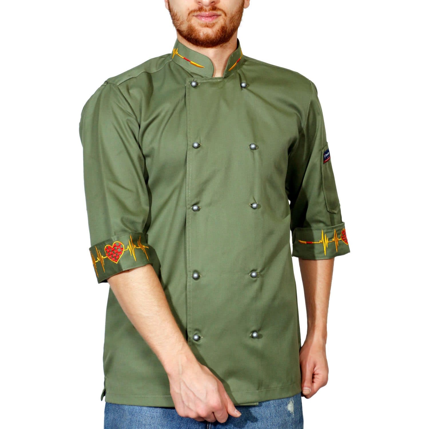روپوش شف گلد سبز خلبانی – CHEF GOLD(مناسب خانم ها و آقایان) — تصویر ۲