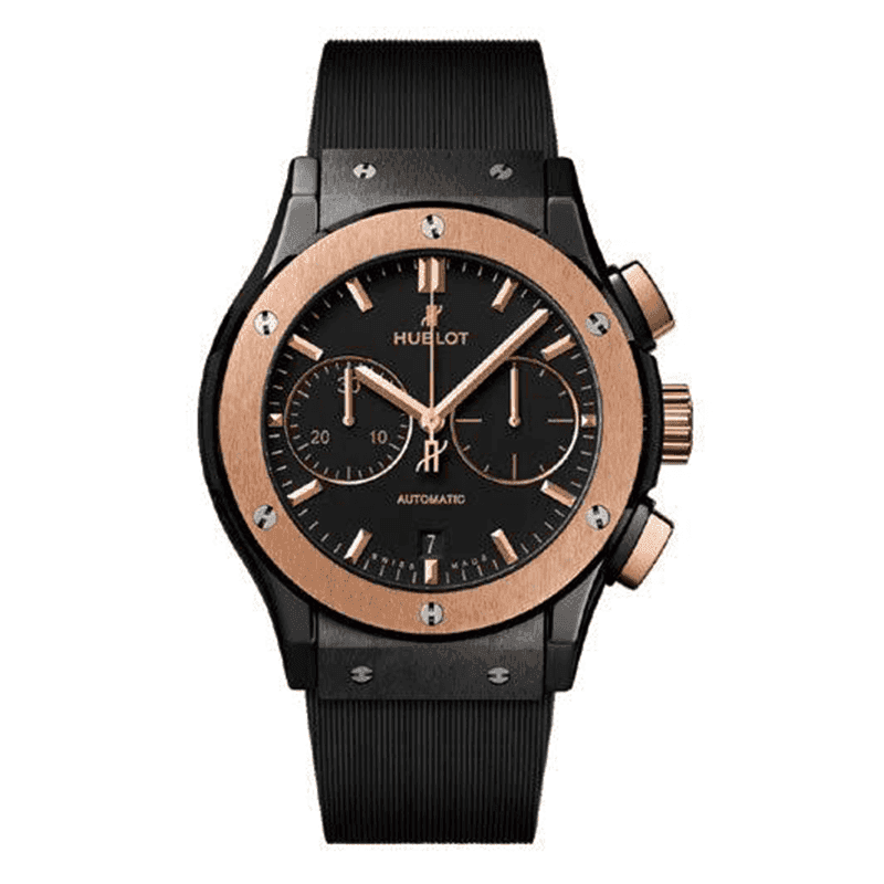 ساعت مچی هابلوت کلاسیک فیوژن رزگلد صفحه مشکی (تک و ست) Hublot Classic Fusion Rose Gold Black Screen — تصویر ۸