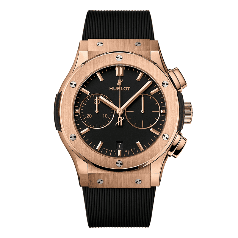 ساعت مچی هابلوت کلاسیک فیوژن رزگلد صفحه مشکی (تک و ست) Hublot Classic Fusion Rose Gold Black Screen