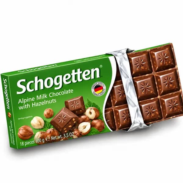 شکلات تخته ای شوگوتن با مغز فندق (۱۰۰ گرم) schogetten — تصویر ۲