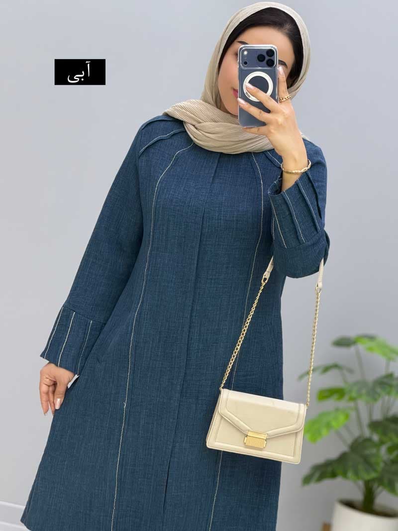 مانتو یقه گرد شانتون مهرگان کد 452558 — تصویر ۵