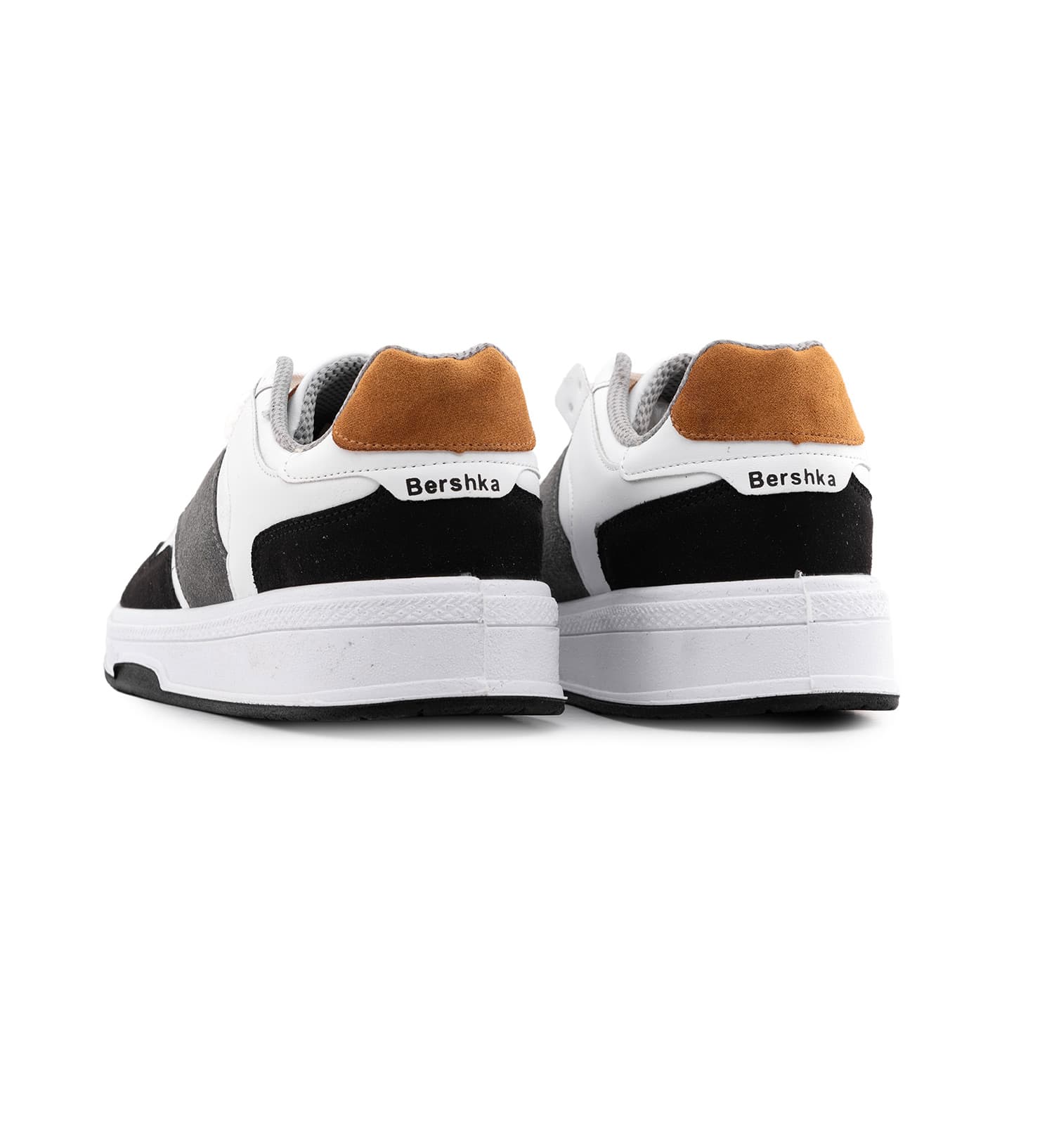 کفش مردانه روزمره چرم مصنوعی سفید طوسی bershka کد 50755 — تصویر ۴