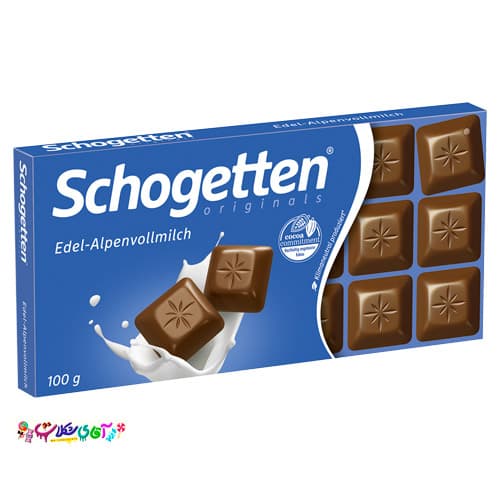 شکلات تخته ای شگوتن با شیر آلپاین آلمان Schogette