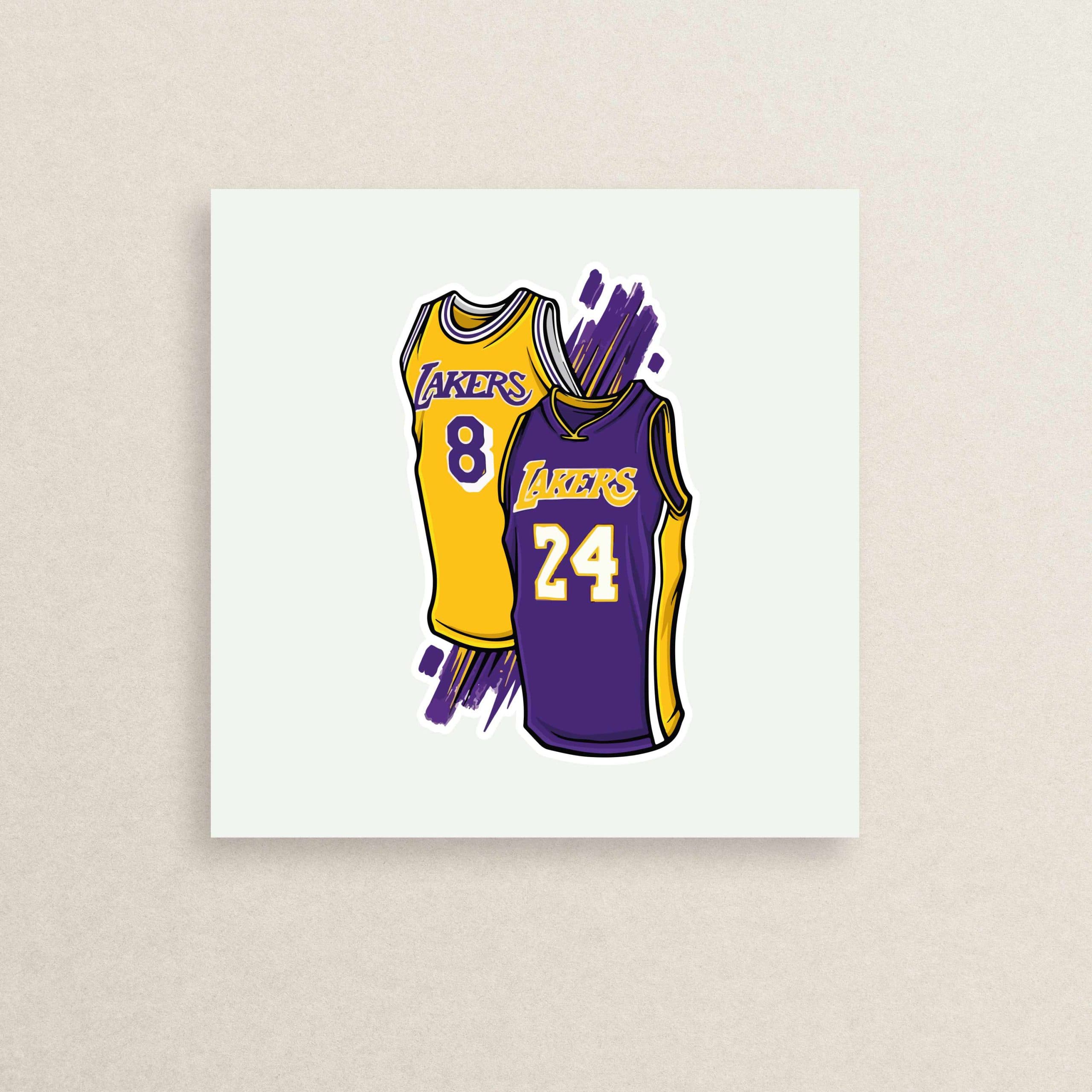 استیکر بسکتبال کوبی برایانت – لبران جیمز 03 | 03 Kobe Bryant – LeBron James sticker