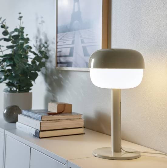 چراغ رومیزی رنگ بژ ایکیا BLÅSVERK Table lamp, beige — تصویر ۵