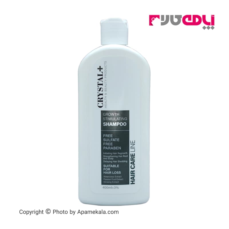 شامپو محرک رشد و ضد ریزش مو کریستال مدل hair care line حجم 400 میل
