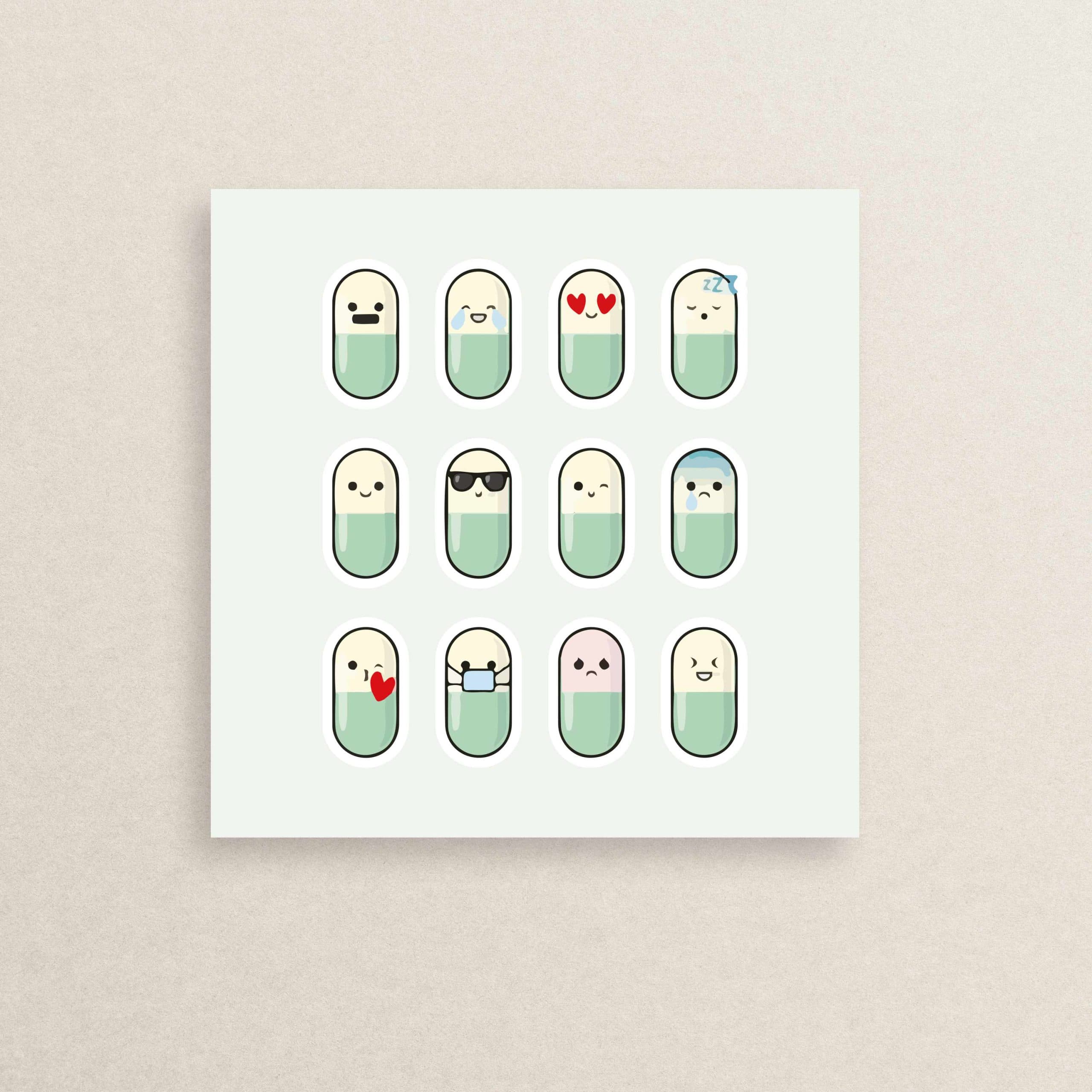 پک میکرو استیکر 12 تایی ایموجی 36 | Emoji micro Sticker pack 36