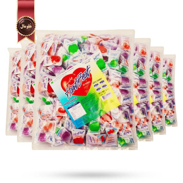 6 بسته آبنبات عشق هارتبیت hartbeat مدل مخلوط طعمها Mixed Flavor یک کیلویی (اورجینال)
