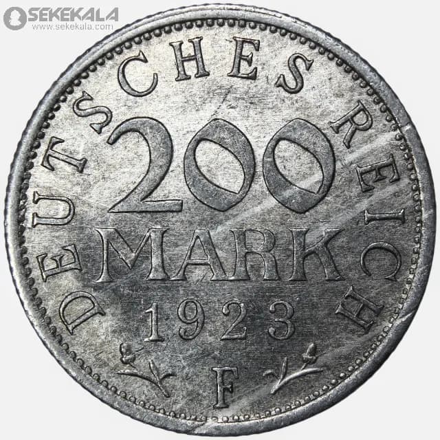 سکه 200 مارک کمیاب آلمان 1923 F (جمهوری وایمار)(+AU)
