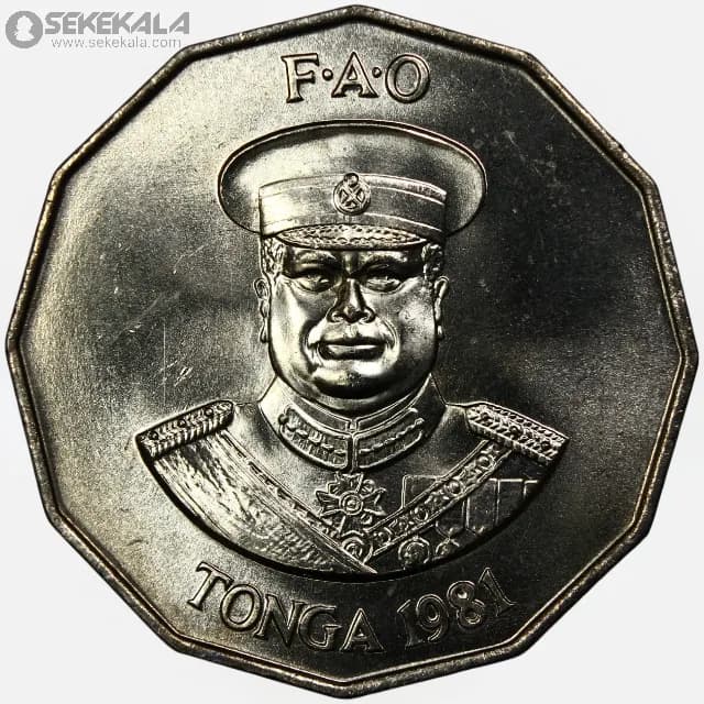 سکه 50 سنیتی کمیاب تونگا 1981 (UNC)(FAO)