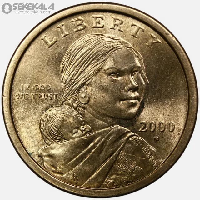 سکه 1 دلار آمریکا 2000 P (ساکاگاوا)(+AU)
