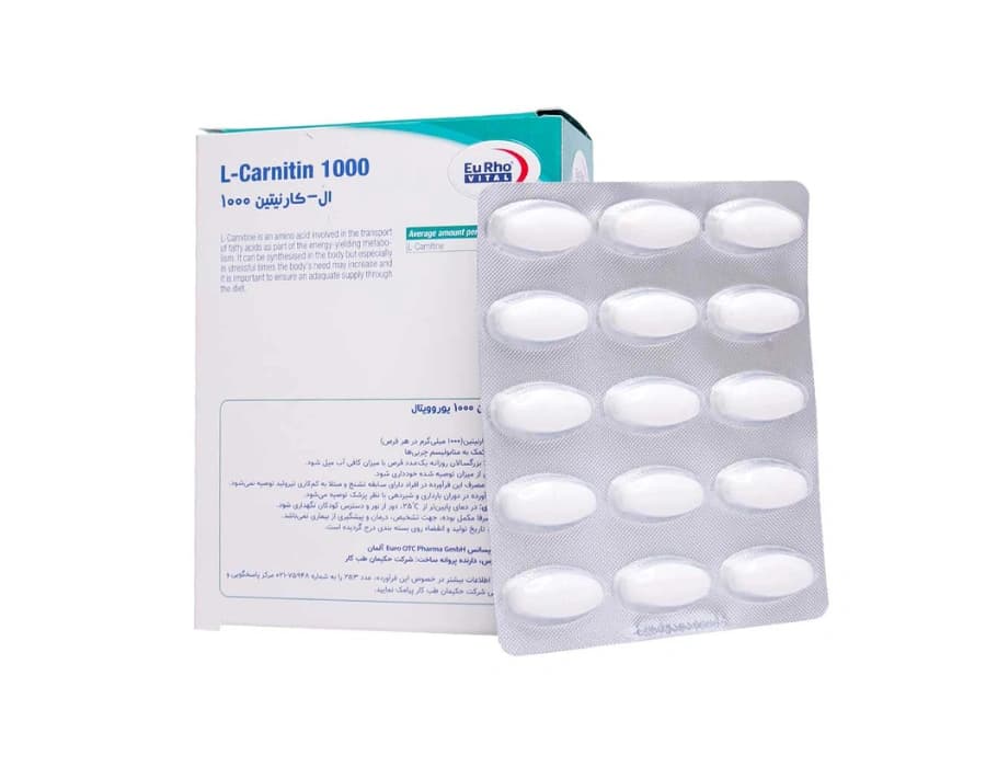 قرص ال کارنیتین 1000 میلیگرم یوروویتال 60 عددی — تصویر ۲