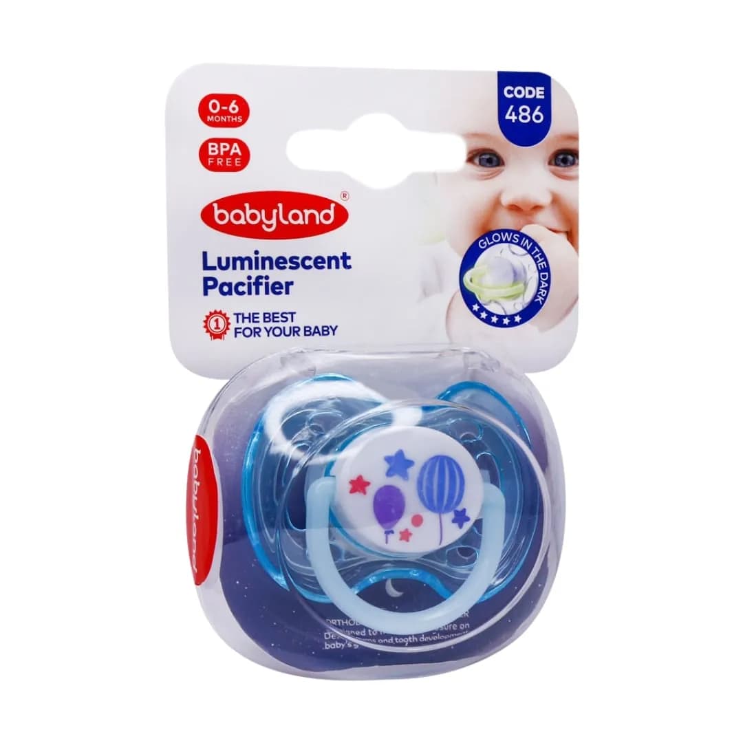 پستانک شب تاب 0-6 ماهگی Baby land کد 486 — تصویر ۲
