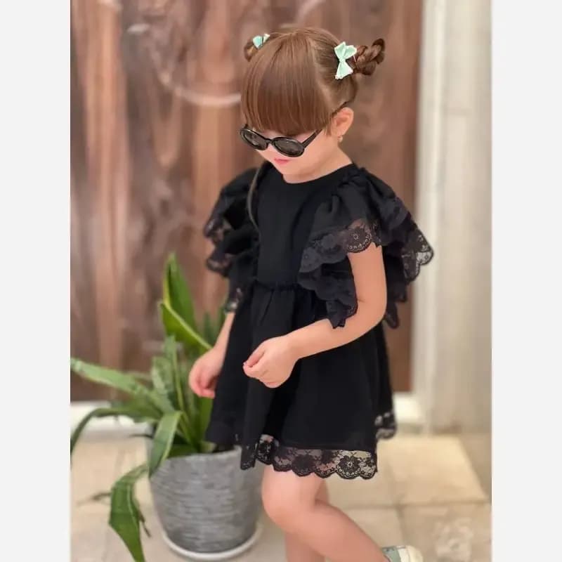 سارافون گیپوری پرنسسی دخترانه جنس موسلین خنک مناسب 2 تا 7 سال — تصویر ۳