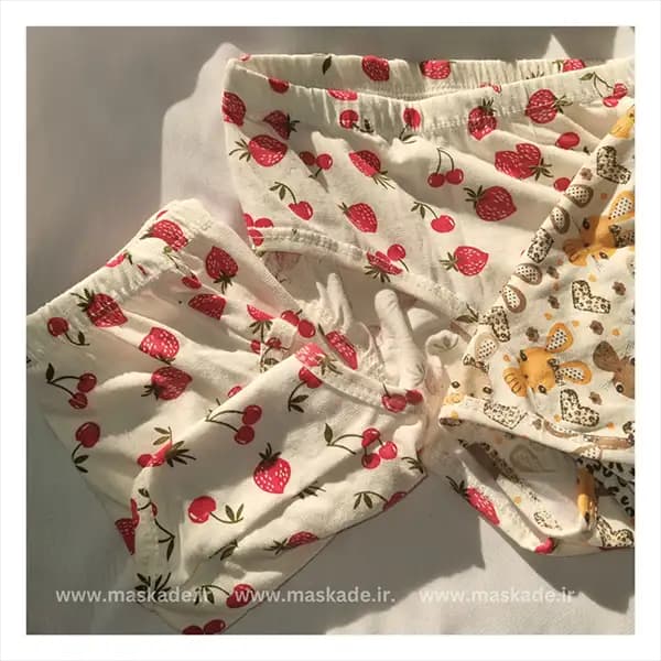 شورت فانتزی نخی لیفه ای برند تی شین پک دو عددی — تصویر ۳