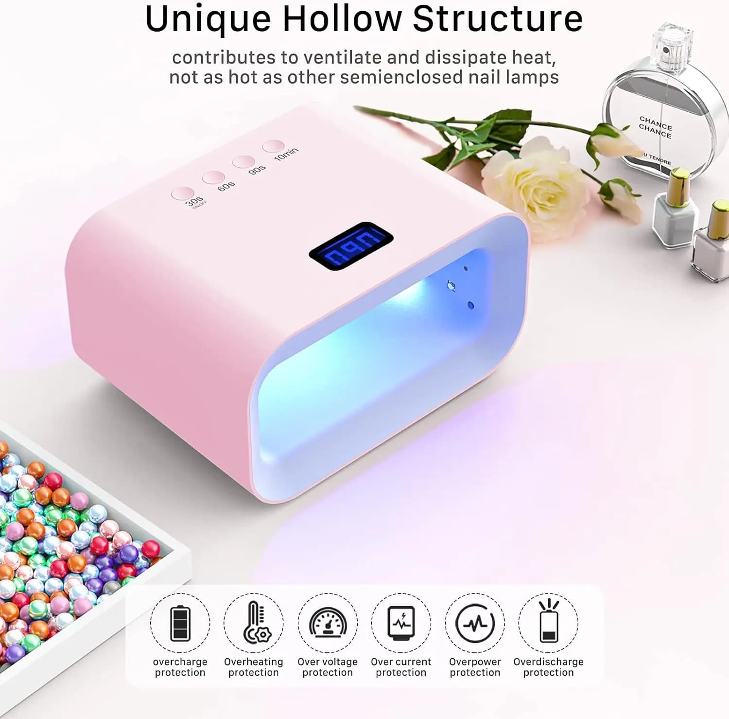 دستگاه O’vinna UV LED Nail Lamp مدل WT60، لامپ ناخن، 150وات — تصویر ۵