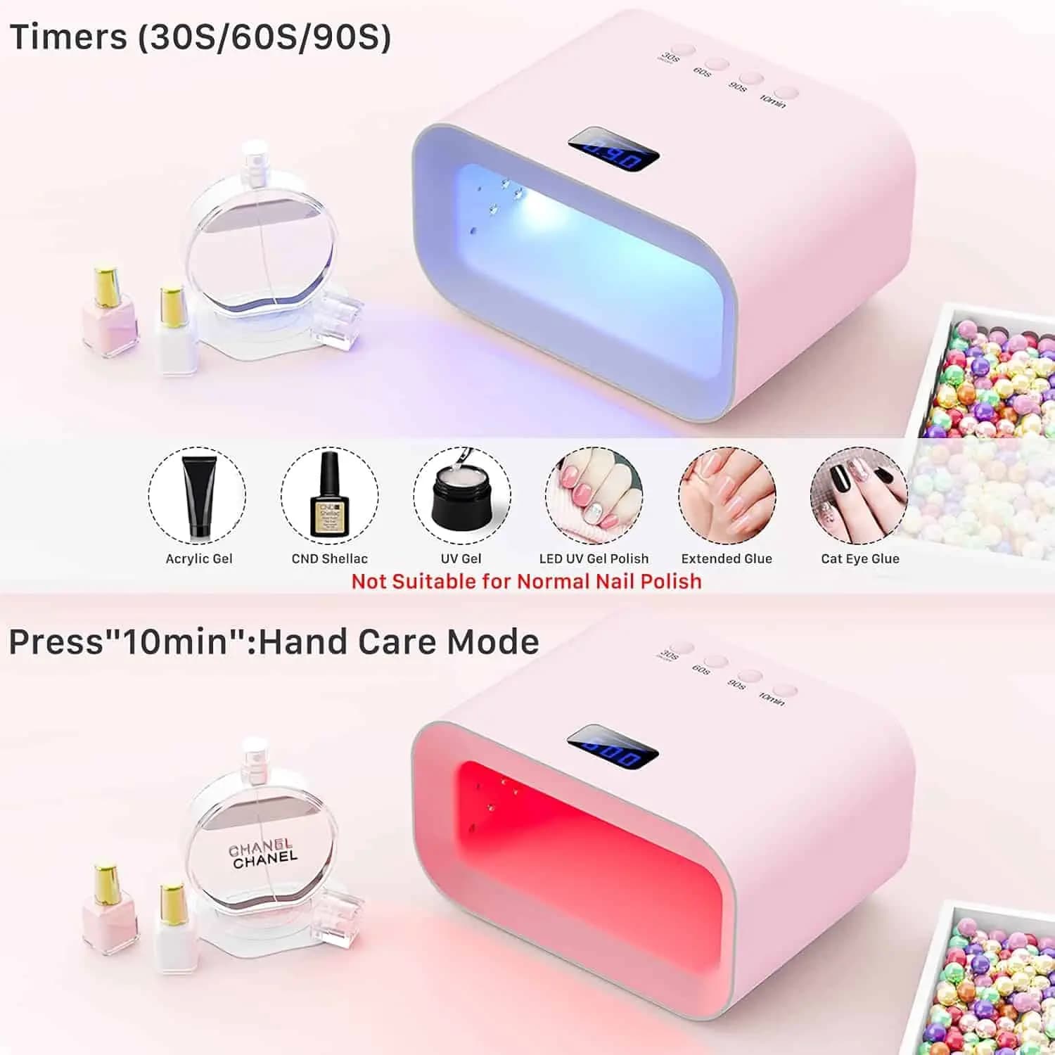 دستگاه O’vinna UV LED Nail Lamp مدل WT60، لامپ ناخن، 150وات — تصویر ۴